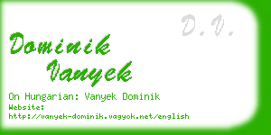 dominik vanyek business card